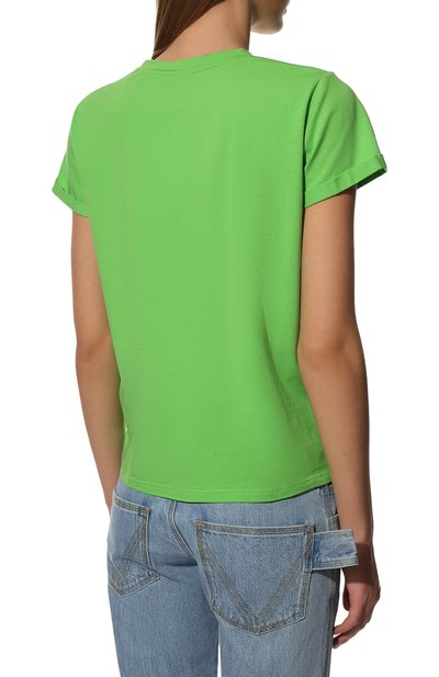Хлопковая футболка SEVEN LAB зеленого цвета по цене 8190 руб., арт. T RCC-01 pale green, фото 4 Хлопковая футболка SEVEN LAB, арт. T RCC-01 pale green, фото 4