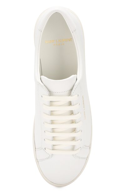 Кожаные кеды andy SAINT LAURENT белого цвета по цене 57950 руб., арт. 588250/0M500, фото 5 Кожаные кеды andy SAINT LAURENT, арт. 588250/0M500, фото 5