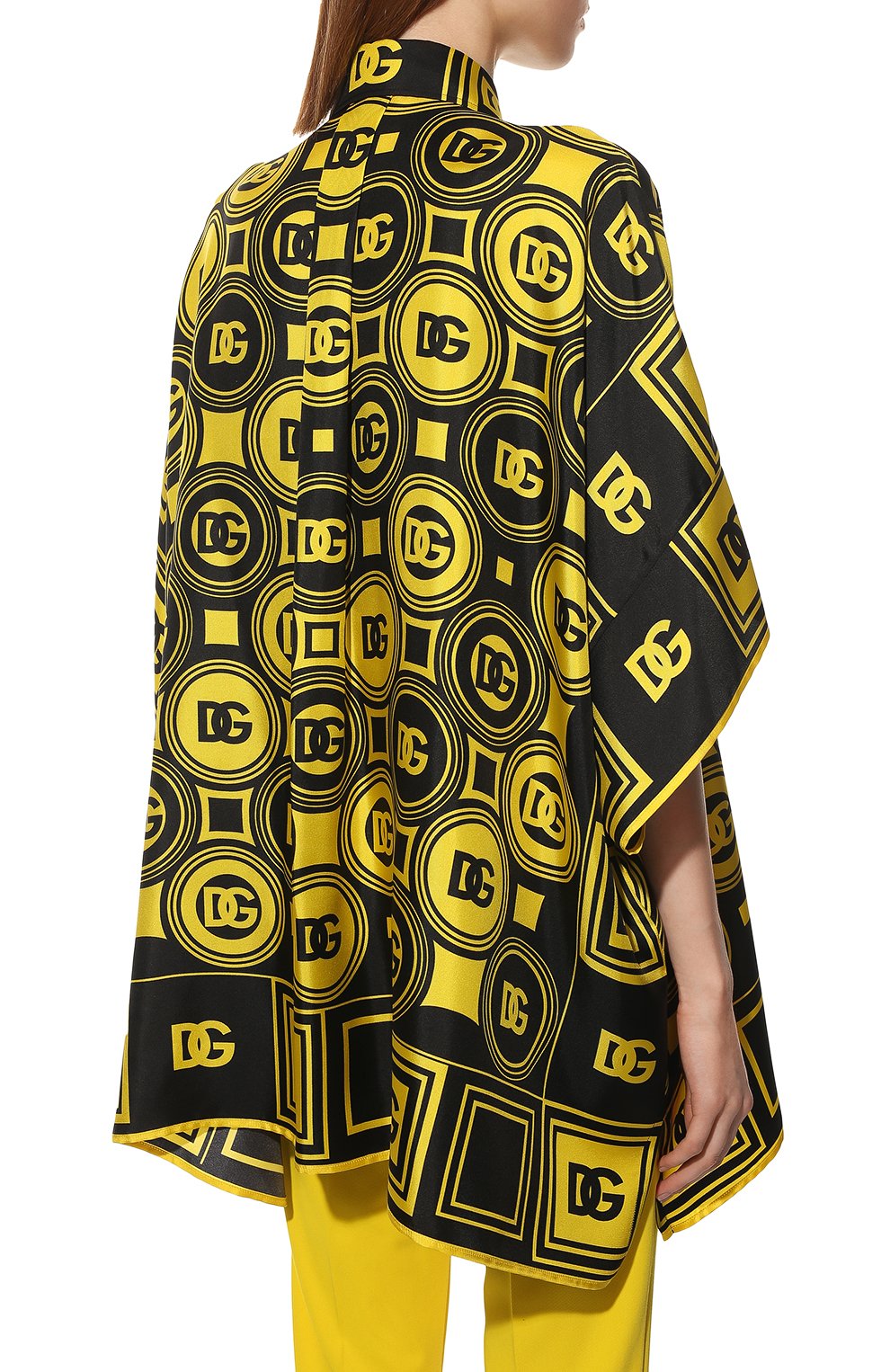 Шелковая рубашка DOLCE & GABBANA желтого цвета по цене 151500 руб., арт. F5P44T/FI18R, фото 4 Шелковая рубашка DOLCE & GABBANA, арт. F5P44T/FI18R, фото 4
