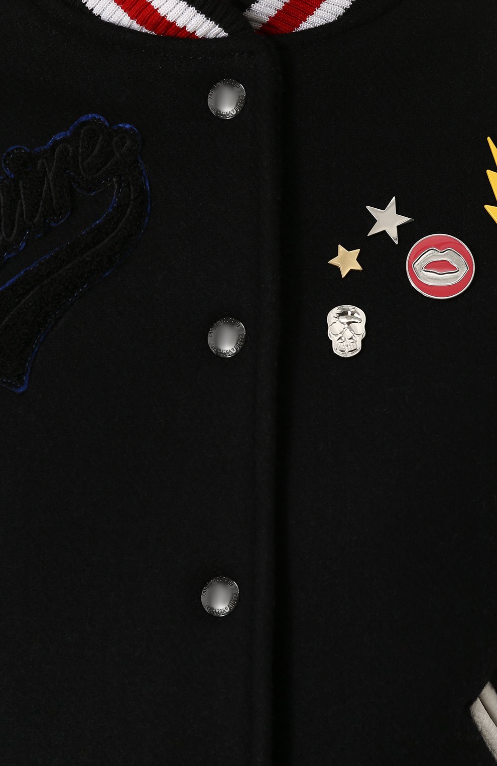 Шерстяной бомбер с контрастными кожаными рукавами ZADIG AND VOLTAIRE черно-белого цвета по цене 57450 руб., арт. SGCU3401F, фото 5 Шерстяной бомбер с контрастными кожаными рукавами ZADIG AND VOLTAIRE, арт. SGCU3401F, фото 5