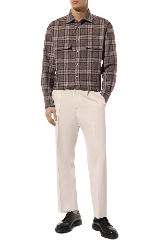 Хлопковая рубашка Kiton UCRRLH0861305 Коричневый  UCRRLH0861305 Фото 2