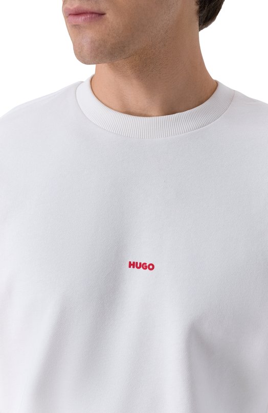 Хлопковый свитшот HUGO 50557482 Белый  50557482 Фото 5