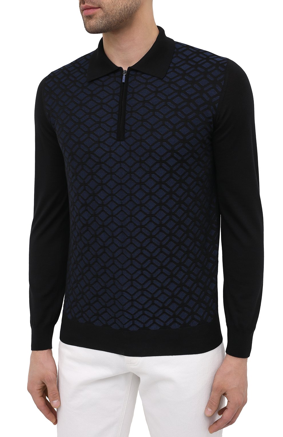 Поло из шерсти и шелка ZILLI, арт. MBU-PZ522-CHEC9/ML01, фото 3