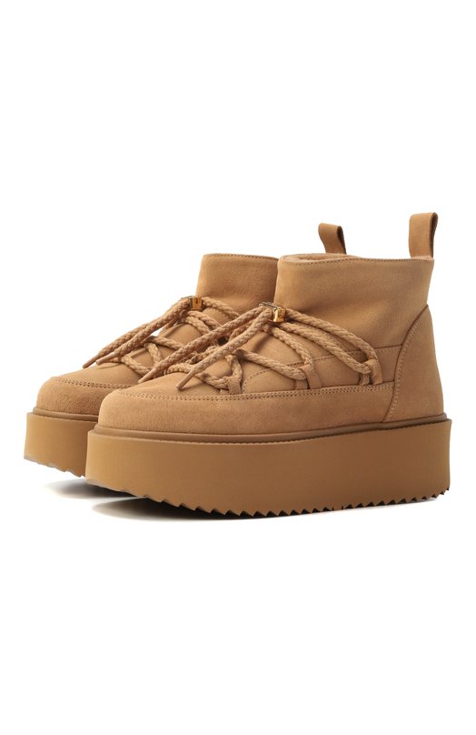 Замшевые полусапоги Classic Low Platform INUIKII 1001.006.0012 Бежевый 1001.006.0012