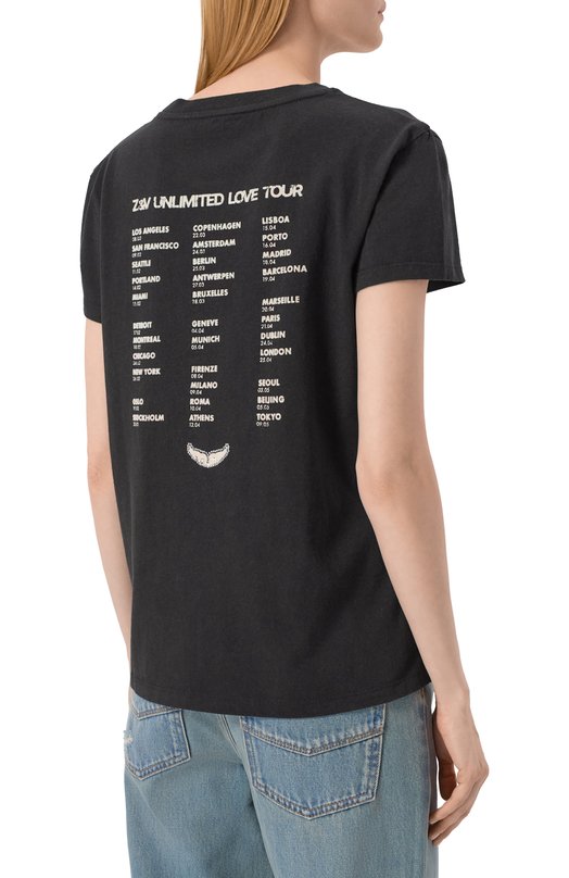 Хлопковая футболка Zadig and Voltaire JWTS02684 Чёрный  JWTS02684 Фото 4