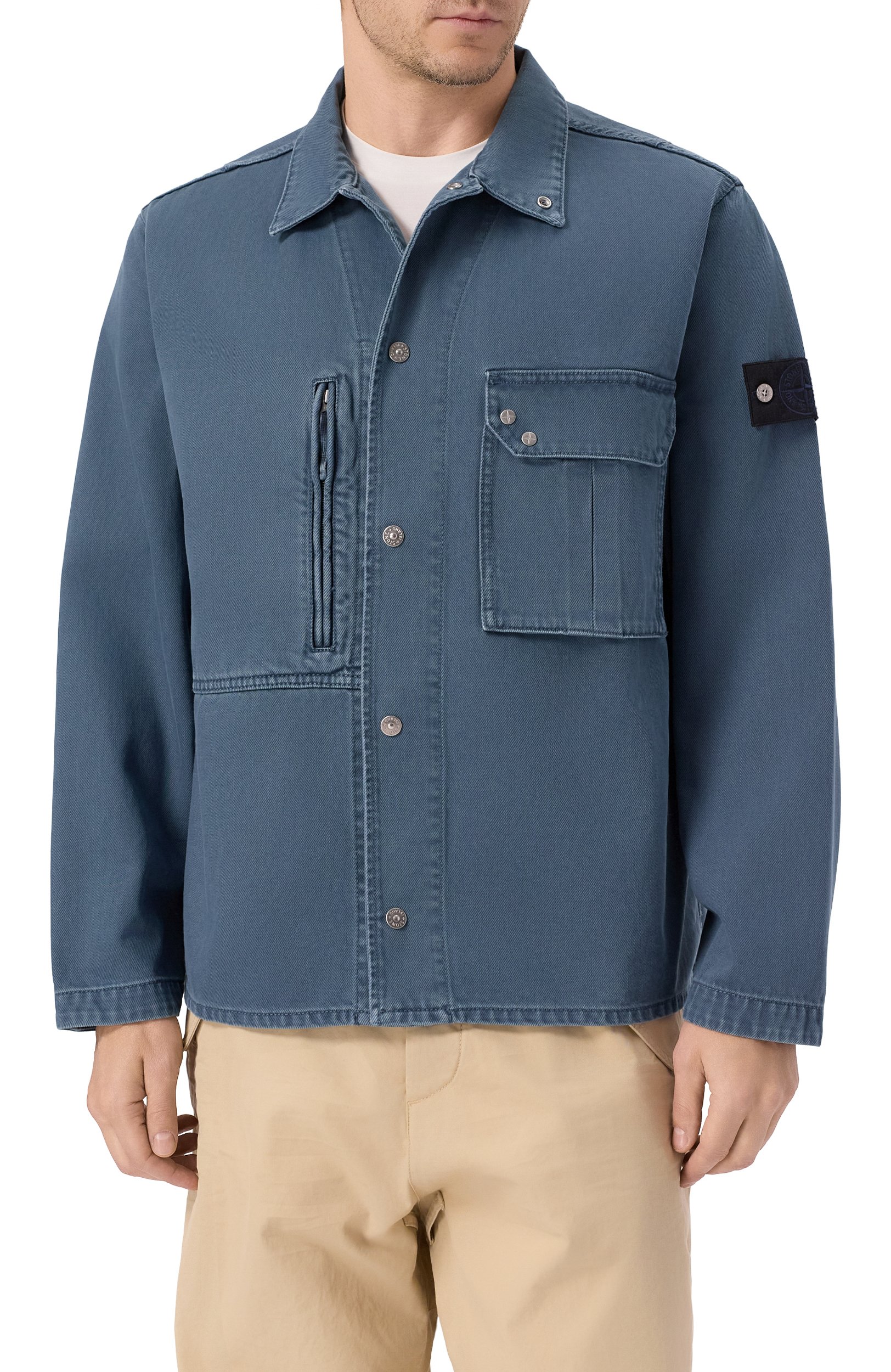 Хлопковая рубашка STONE ISLAND, арт. L1S141200001/S0J18, фото 3