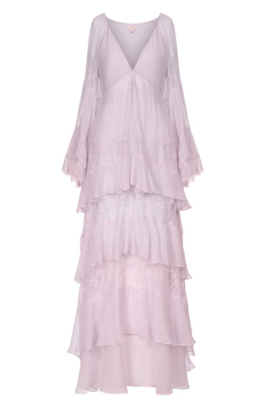 Шелковое платье Love Shack Fancy D2993-3012 Сиреневый D2993-3012