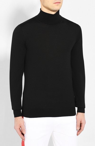 Водолазка из шерсти и шелка BOSS черного цвета по цене 19950 руб., арт. 50419133, фото 3 Водолазка из шерсти и шелка BOSS, арт. 50419133, фото 3