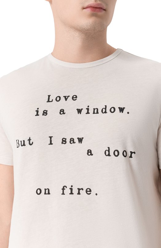 Хлопковая футболка Ann Demeulemeester B0013824/FA206 Кремовый  B0013824/FA206 Фото 5