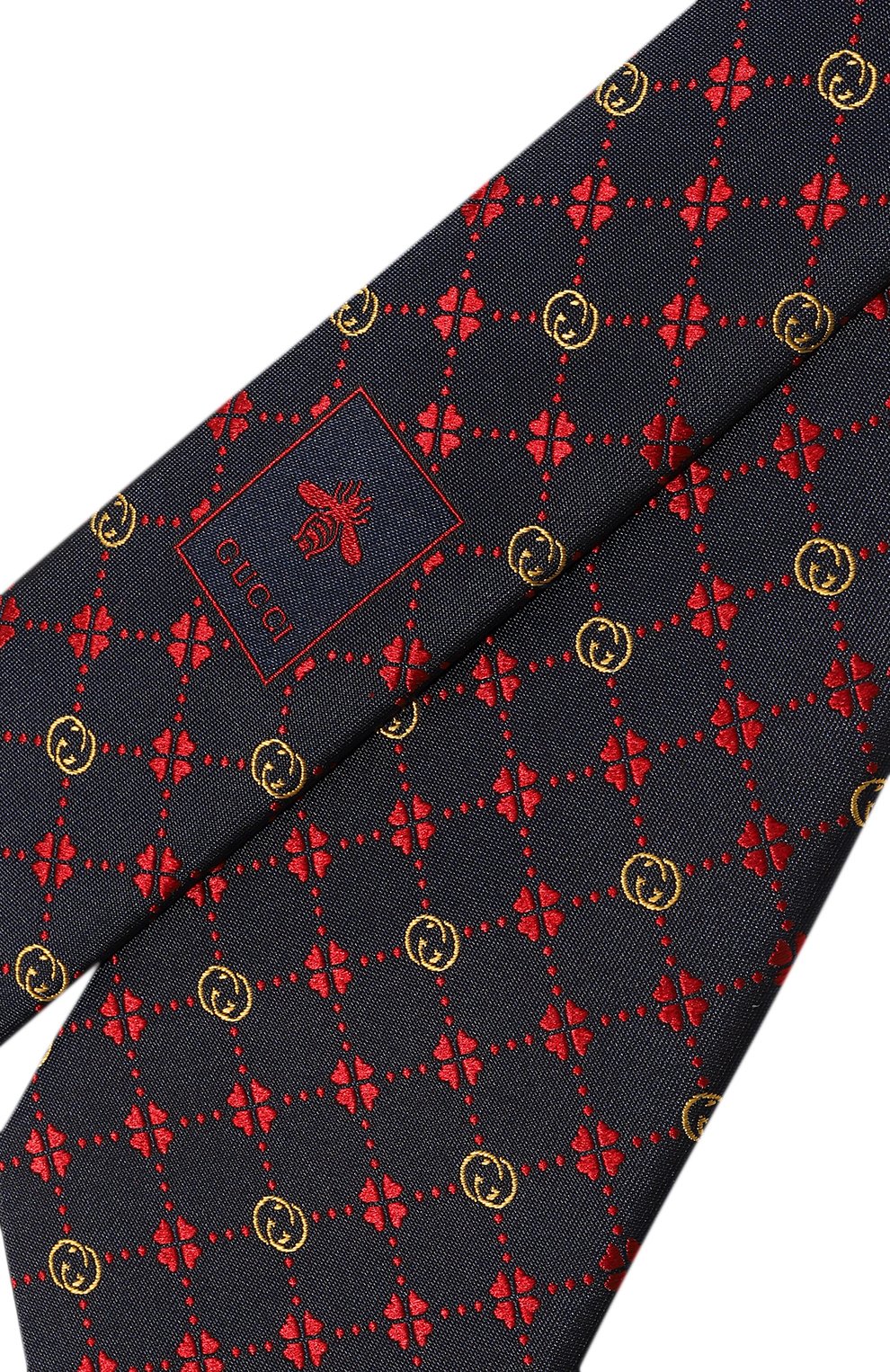 Шелковый галстук GUCCI темно-синего цвета по цене 28800 руб., арт. 658242 4E002, фото 4 Шелковый галстук GUCCI, арт. 658242 4E002, фото 4