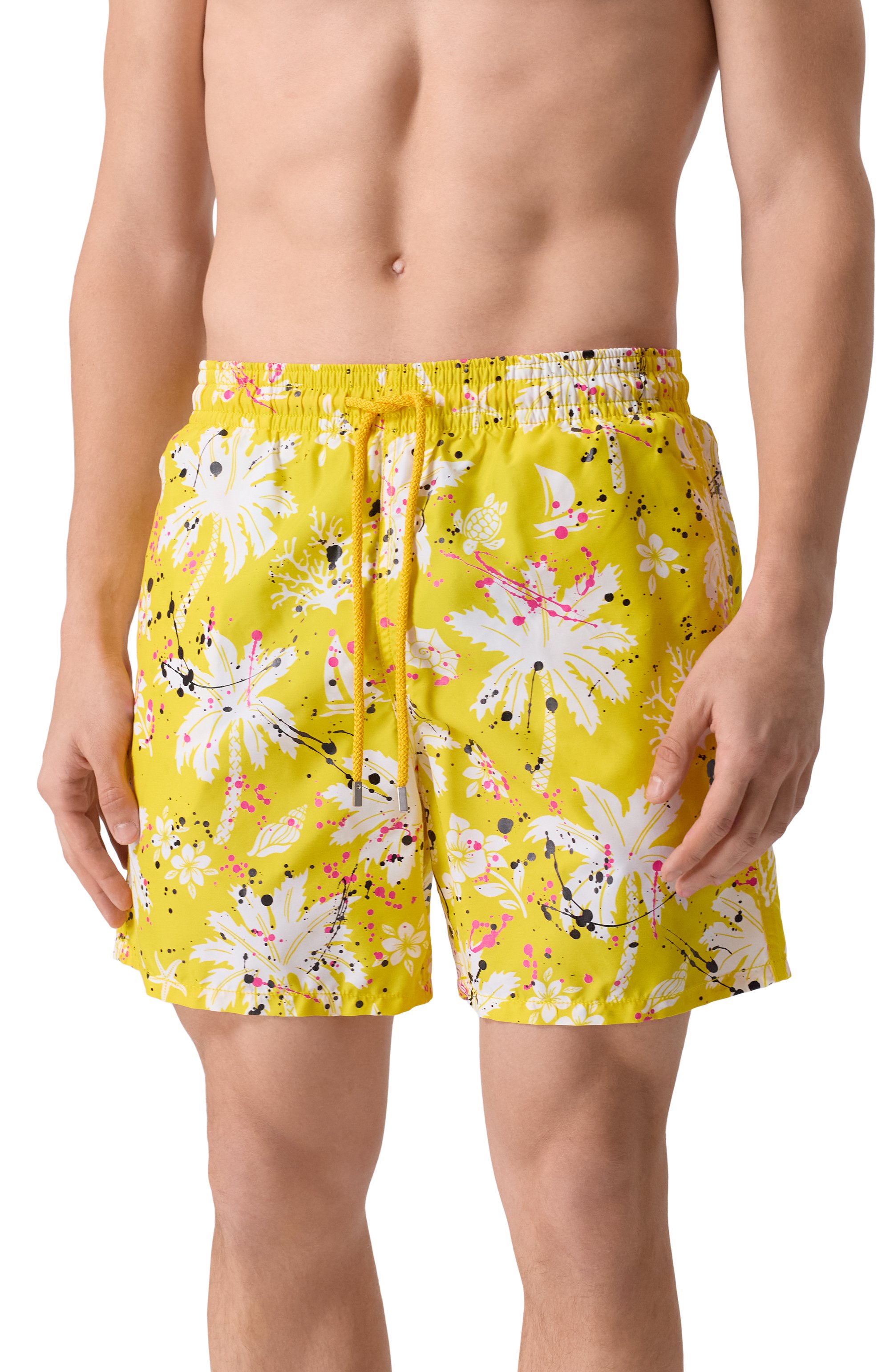 Плавки-шорты PALM ANGELS желтого цвета по цене 41450 руб., арт. PMFD01AF25FAB002, фото 2 Плавки-шорты PALM ANGELS, арт. PMFD01AF25FAB002, фото 2