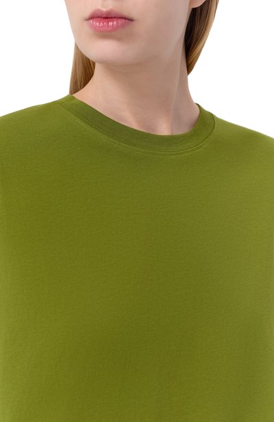Хлопковая футболка DRIES VAN NOTEN зеленого цвета по цене 32800 руб., арт. 131100/3600, фото 5 Хлопковая футболка DRIES VAN NOTEN, арт. 131100/3600, фото 5