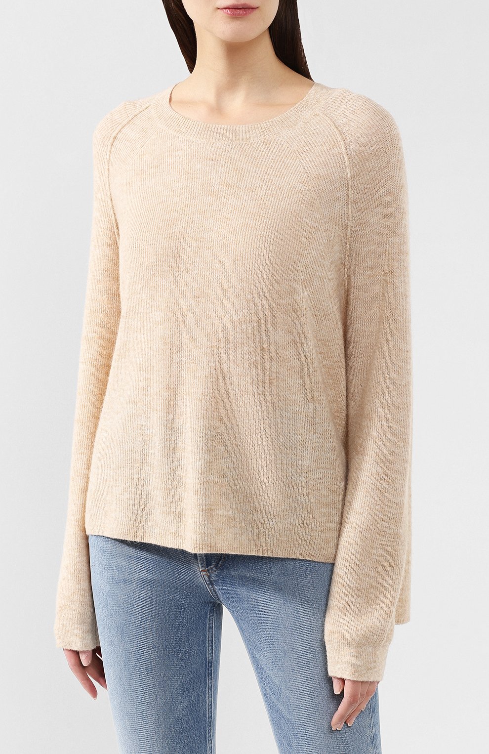 Шерстяной пуловер ACNE STUDIOS светло-бежевого цвета по цене 23950 руб., арт. A60067, фото 3 Шерстяной пуловер ACNE STUDIOS, арт. A60067, фото 3
