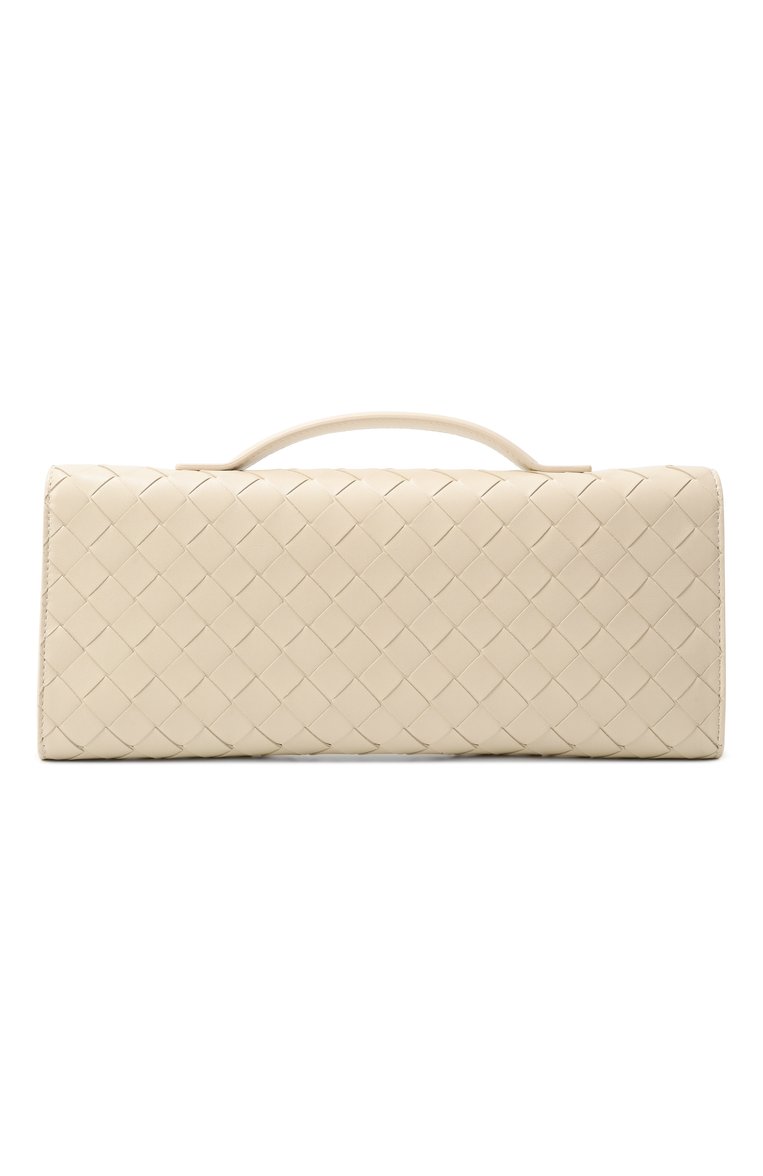 Женский клатч andiamo BOTTEGA VENETA кремового цвета, арт. 741511/VCPP3 | Фото 6 (Материал: Натуральная кожа; Размер: medium; Автоматизация ТО: Проставлено; Автоматизация состава: Проставлено; Женское Кросс-КТ: Клатч-клатчи)