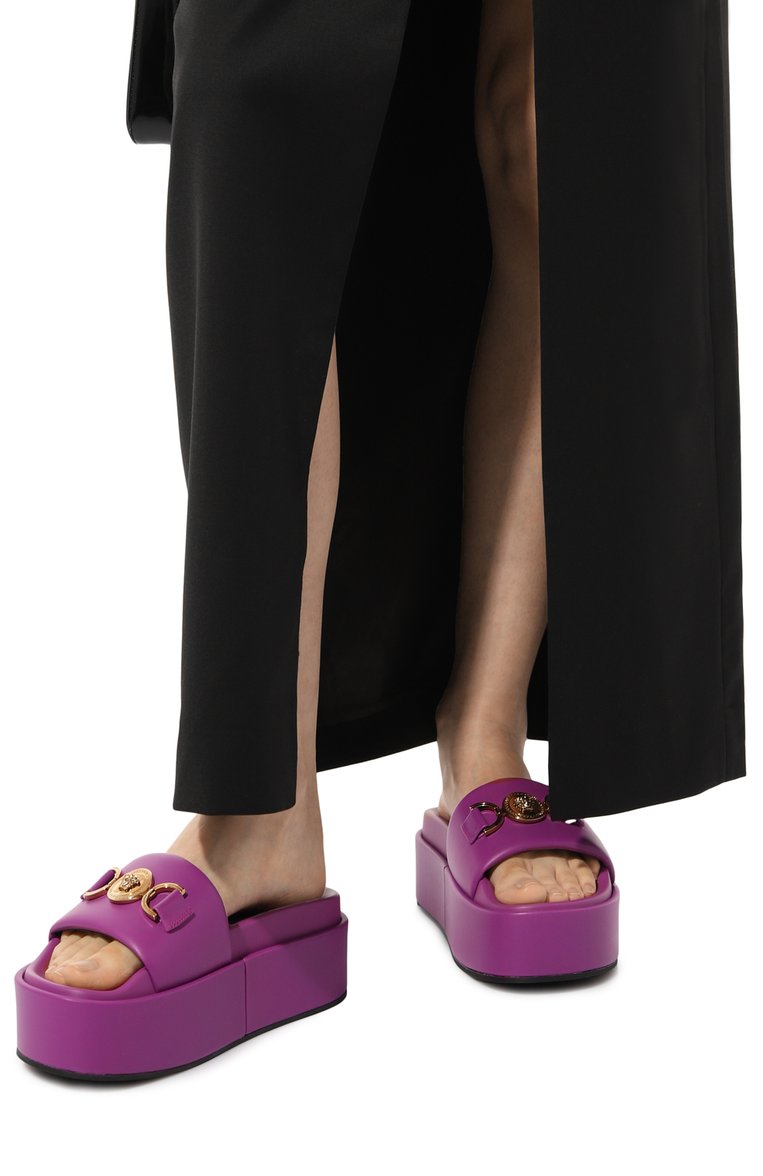 Кожаные шлепанцы VERSACE, арт. 1007854/DVT2P, фото 1