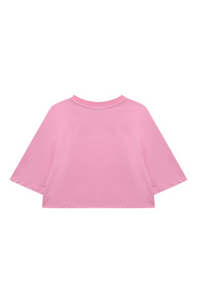 Хлопковая футболка MSGM KIDS розового цвета по цене 5895 руб., арт. MS029339, фото 2 Хлопковая футболка MSGM KIDS, арт. MS029339, фото 2