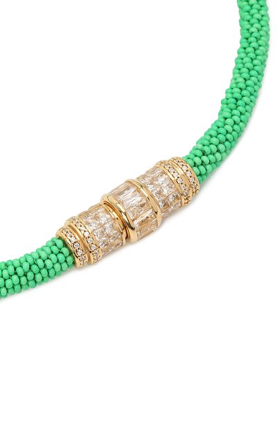 Колье BOTTEGA VENETA зеленого цвета по цене 286500 руб., арт. 651168/VB0BM, фото 2 Колье BOTTEGA VENETA, арт. 651168/VB0BM, фото 2