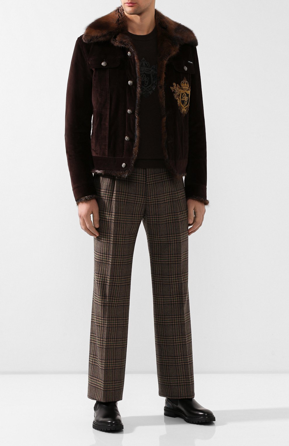 Вельветовая куртка с подкладкой из ондатры DOLCE & GABBANA, арт. G9P02Z/FUWC0, фото 2