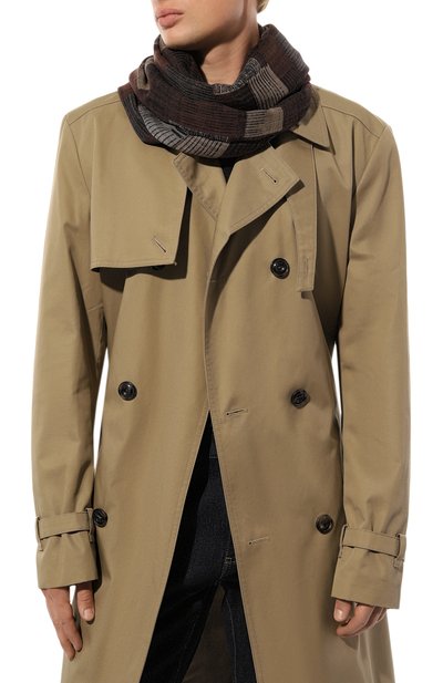 Шерстяной шарф CORNELIANI коричневого цвета по цене 21950 руб., арт. 92B347-3829023, фото 2 Шерстяной шарф CORNELIANI, арт. 92B347-3829023, фото 2