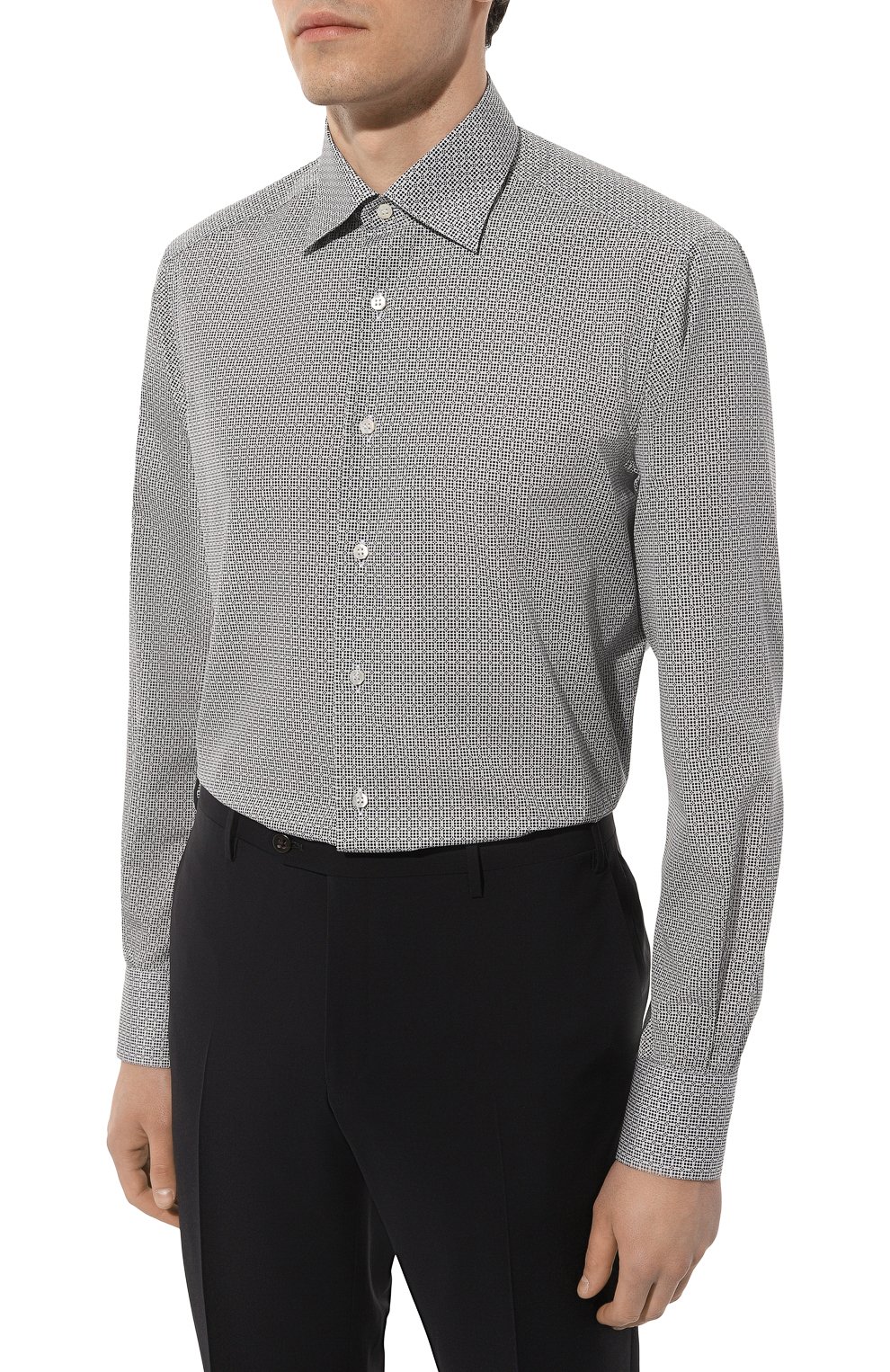 Хлопковая рубашка STEFANO RICCI черно-белого цвета по цене 122500 руб., арт. MS004775/C2503, фото 4 Хлопковая рубашка STEFANO RICCI, арт. MS004775/C2503, фото 4