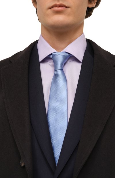 Шелковый галстук LANVIN голубого цвета по цене 14100 руб., арт. 1305/TIE, фото 2 Шелковый галстук LANVIN, арт. 1305/TIE, фото 2