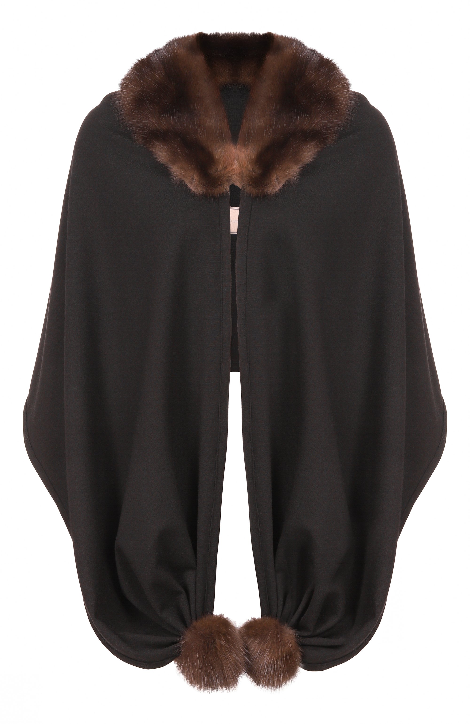 Капюшон из шерсти и кашемира с отделкой из соболя VICTORIA KUSENKOVA, арт. 199303304548, фото 1