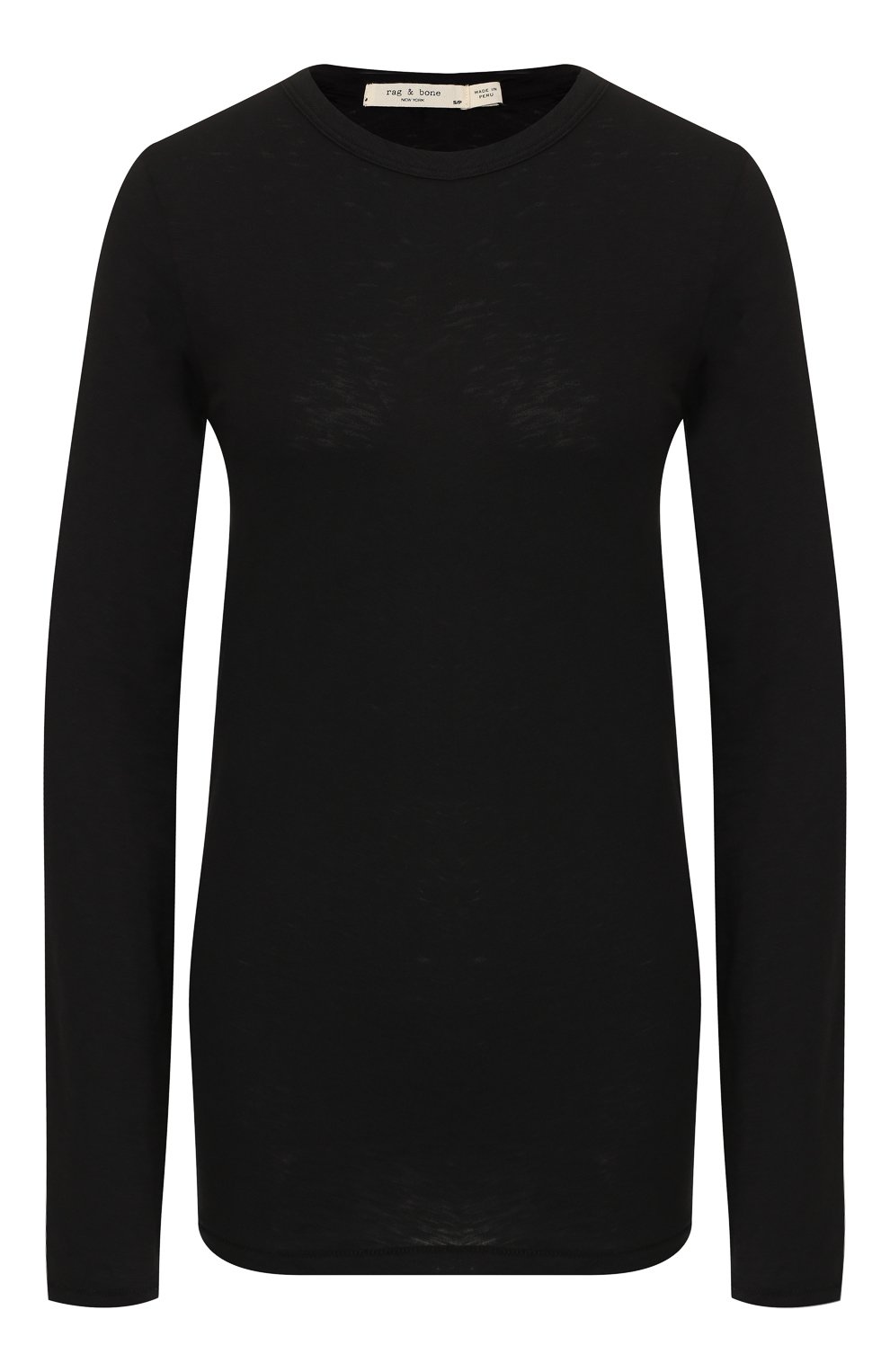 Хлопковый лонгслив RAG AND BONE черного цвета по цене 9840 руб., арт. W275C51CH, фото 1 Хлопковый лонгслив RAG AND BONE, арт. W275C51CH, фото 1