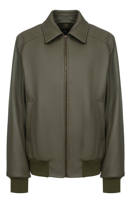 Кожаный бомбер Maslov SMB63 Хаки SMB63