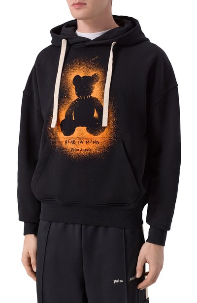 Хлопковое худи PALM ANGELS черного цвета по цене 42200 руб., арт. PMBB17EF25FLE005, фото 3 Хлопковое худи PALM ANGELS, арт. PMBB17EF25FLE005, фото 3
