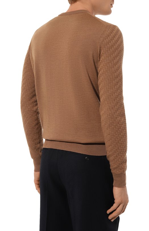 Шерстяной джемпер Corneliani 94M505-9425115 Бежевый  94M505-9425115 Фото 4