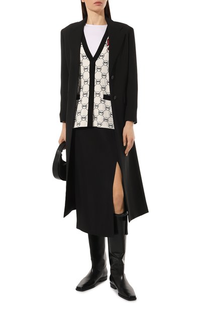 Кардиган PINKO черно-белого цвета по цене 57850 руб., арт. 100446-A0KS, фото 2 Кардиган PINKO, арт. 100446-A0KS, фото 2