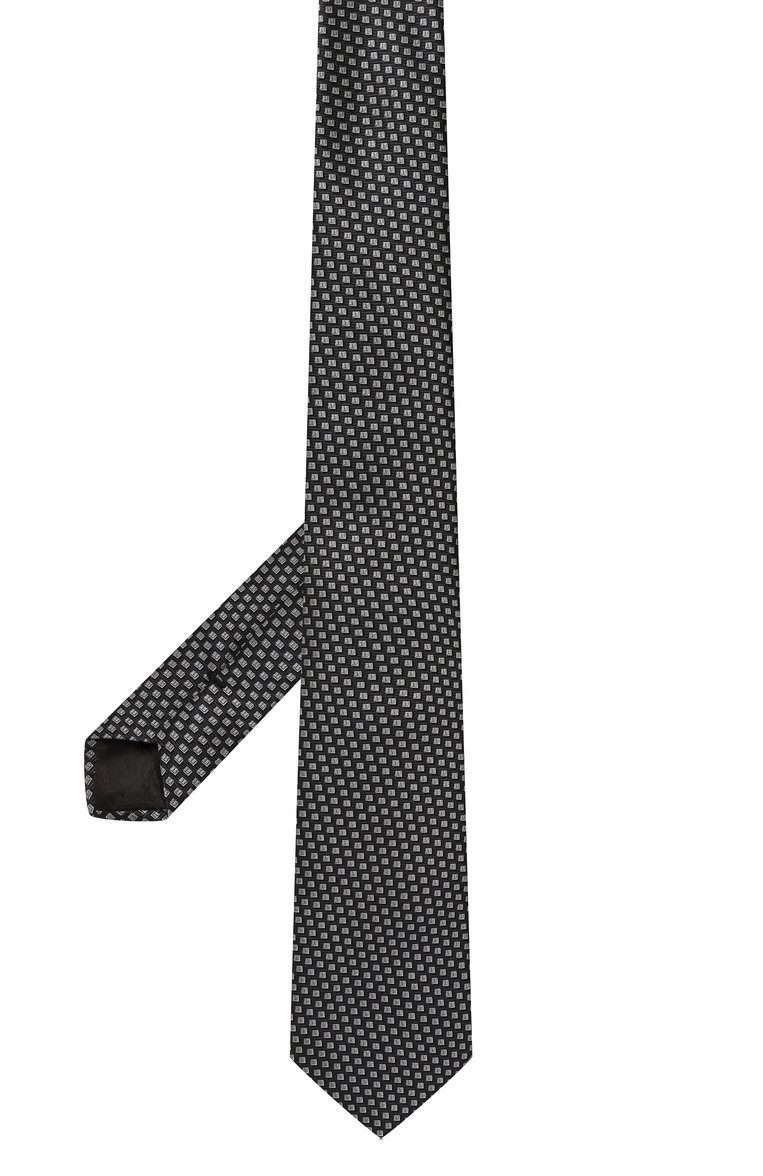 Мужской шелковый галстук GIORGIO ARMANI черного цвета, арт. GM000800/TE13670 | Фото 3 (Материал: Текстиль, Шелк; Нос: Не проставлено; Принт: С принтом)