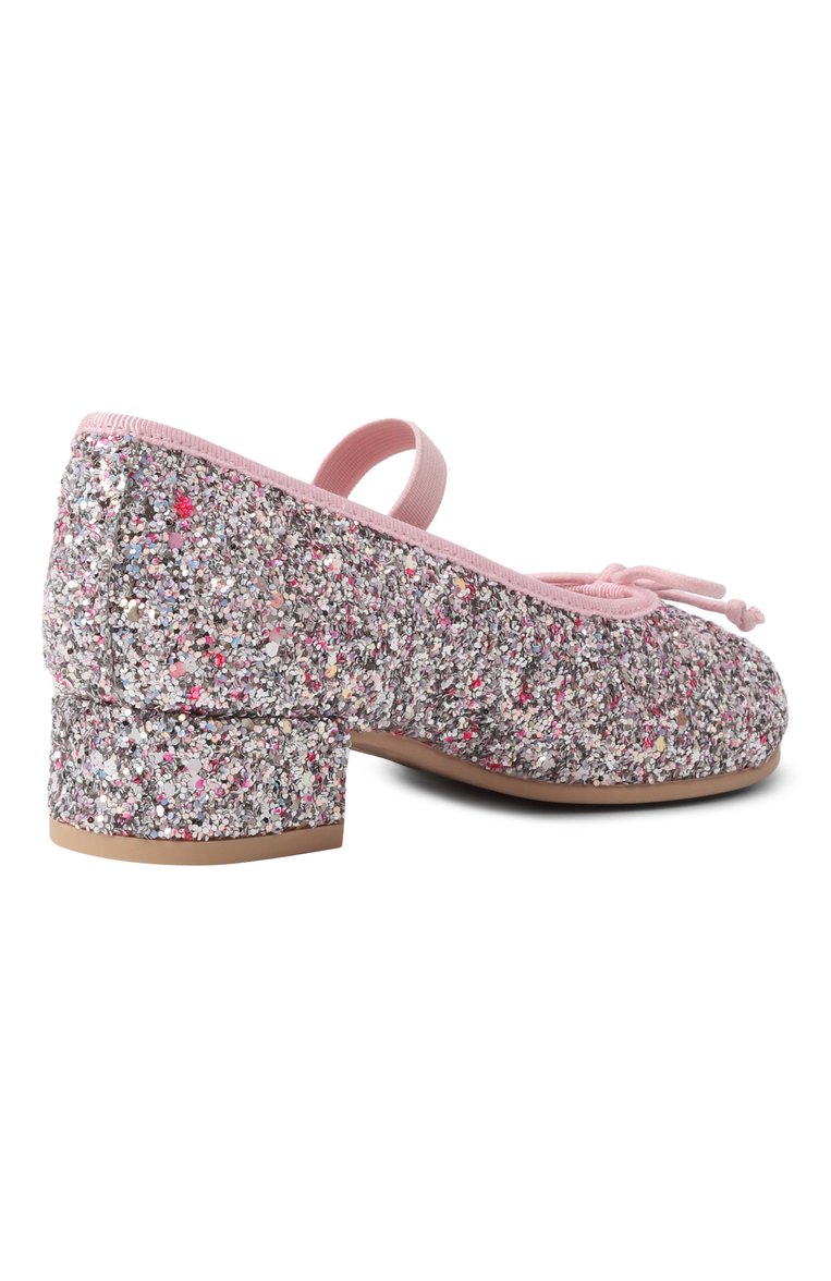Детские туфли PRETTY BALLERINAS розового цвета, арт. 48807 | Фото 3 (Нос: Не проставлено; Материал внутренний: Натуральная кожа; Материал внешний: Текстиль; Автоматизация состава: Проставлено)