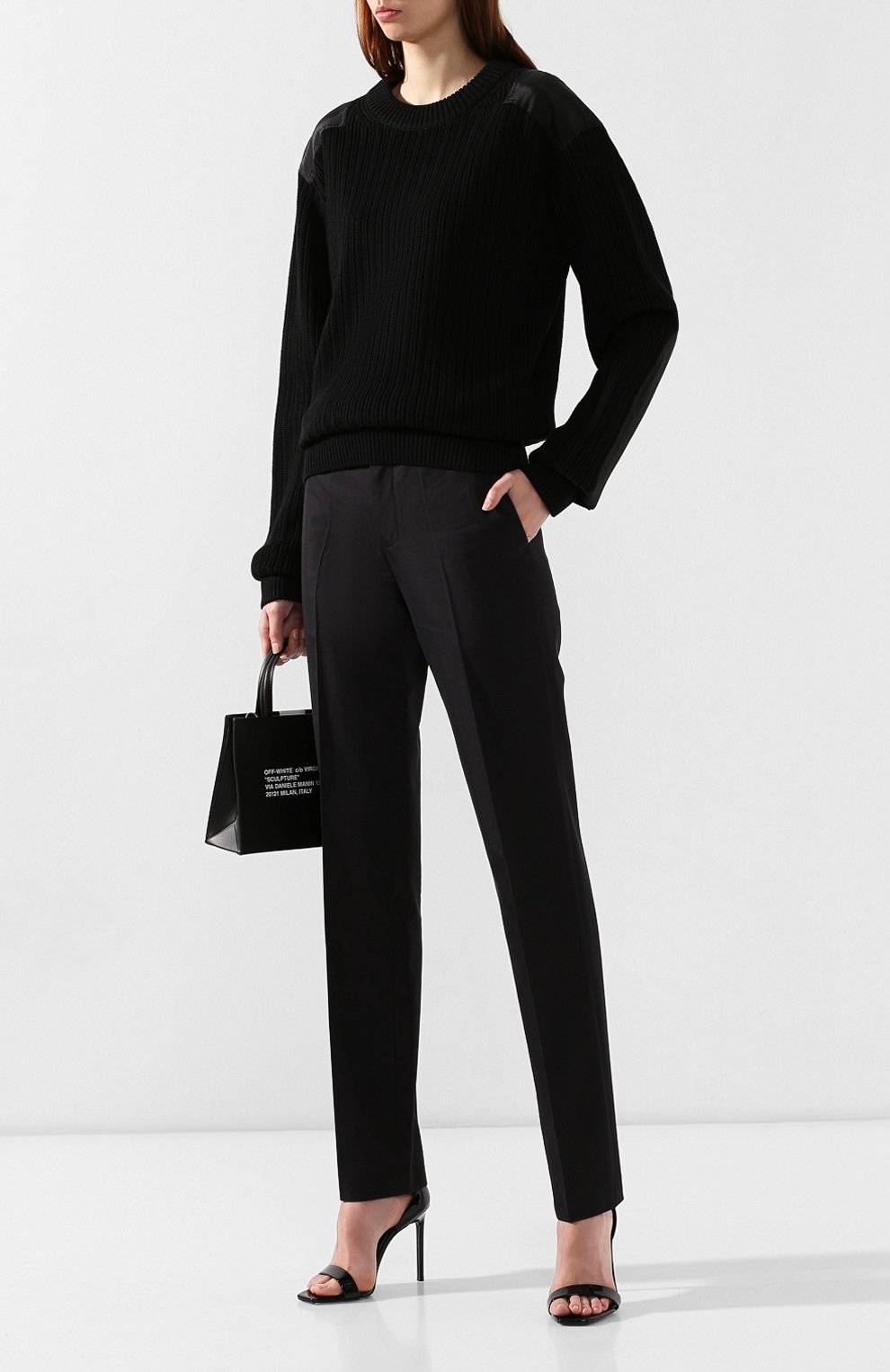 Брюки со стрелками HELMUT LANG черного цвета по цене 56700 руб., арт. J01HW204, фото 2 Брюки со стрелками HELMUT LANG, арт. J01HW204, фото 2