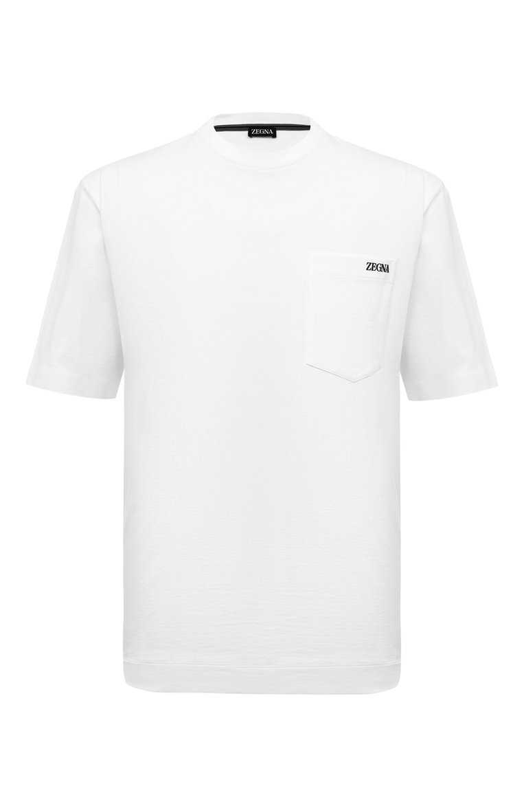Мужская хлопковая футболка ZEGNA белого цвета, арт. UC385A6/C785 | Фото 1 (Материал внешний: Хлопок; Рукава: Короткие; Длина (для топов): Стандартные; Принт: Без принта; Стили: Кэжуэл; Кросс-КТ: Джерси; Мужское Кросс-КТ: Футболка-одежда; Автоматизация ТО: Проставлено; Автоматизация состава: Проставлено)