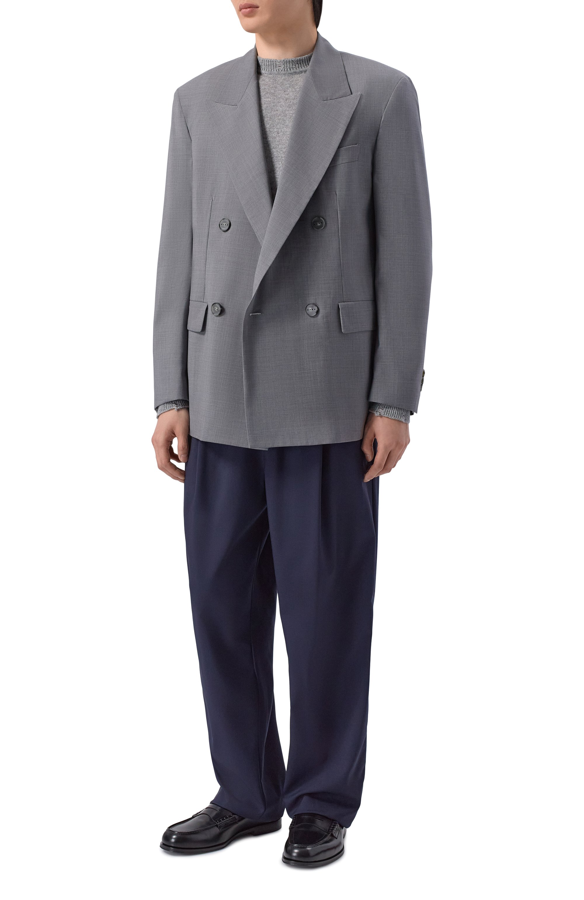 Шерстяной пиджак HEVO серого цвета по цене 76450 руб., арт. R0DIS/L755, фото 2 Шерстяной пиджак HEVO, арт. R0DIS/L755, фото 2