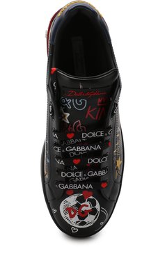 Мужские кожаные кеды portofino с принтом DOLCE & GABBANA черного цвета, арт. CS1570/B3501 | Фото 5 (Подошва: Плоская; Статус проверки: Проверена категория, Проверено; Материал внутренний: Натуральная кожа; Материал утеплителя: Без утеплителя; Стили: Классический; Материал сплава: Проставлено, Проверено; Драгоценные камни: Проставлено; Материал внешний: Натуральная кожа; Длина стельки: 24,5, 24,7, 25,3, 25,5, 26,1, 26,3, 26,9, 27,1, 27,7, 27,9, 28,5, 28,7, 29,3, 30,1)