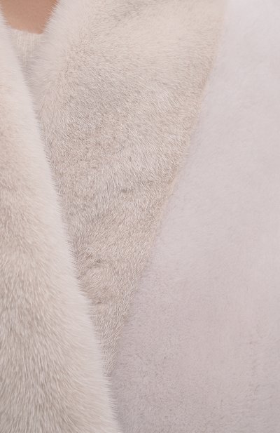 Шуба с отделкой из меха норки BLANCHA, арт. 21095/200/21/LATTE, фото 5