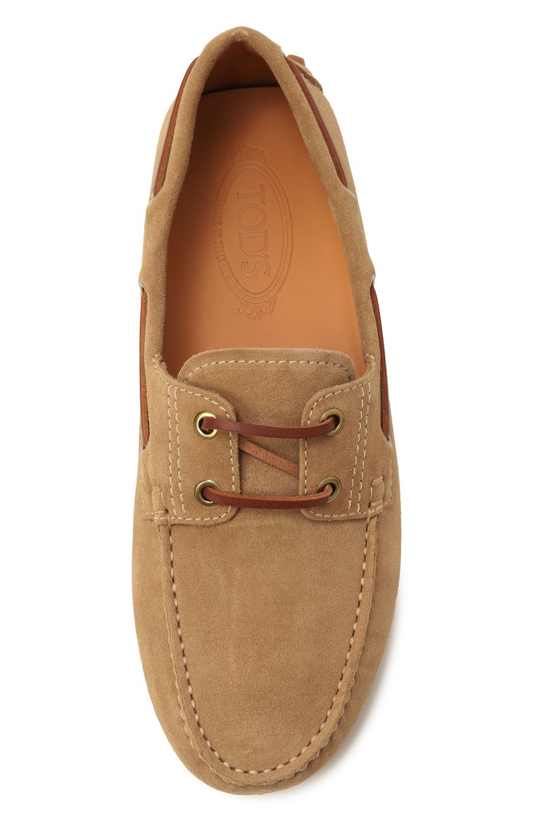 Женские замшевые мокасины gommino bubble TOD’S бежевого цвета, арт. XXW52K05300/RE0 | Фото 6 (Материал внутренний: Натуральная кожа; Подошв�а: Плоская; Материал внешний: Натуральная кожа, Замша)