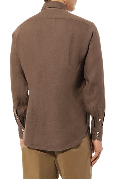 Льняная рубашка VAN LAACK темно-бежевого цвета по цене 24150 руб., арт. RIVARA-TFWK/150555, фото 4 Льняная рубашка VAN LAACK, арт. RIVARA-TFWK/150555, фото 4