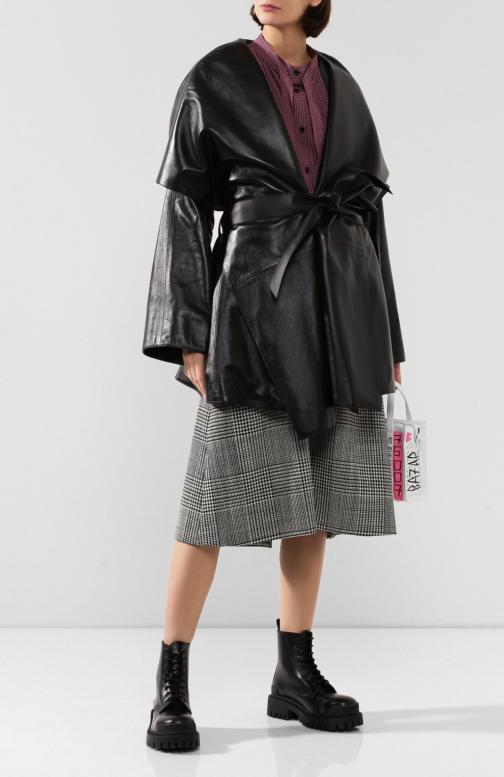 Кожаное пальто incognito BALENCIAGA, арт. 594481/TGS07, фото 2