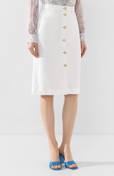 Джинсовая юбка SEE BY CHLOÉ белого цвета по цене 29950 руб., арт. CHS20SDJ07163, фото 3 Джинсовая юбка SEE BY CHLOÉ, арт. CHS20SDJ07163, фото 3