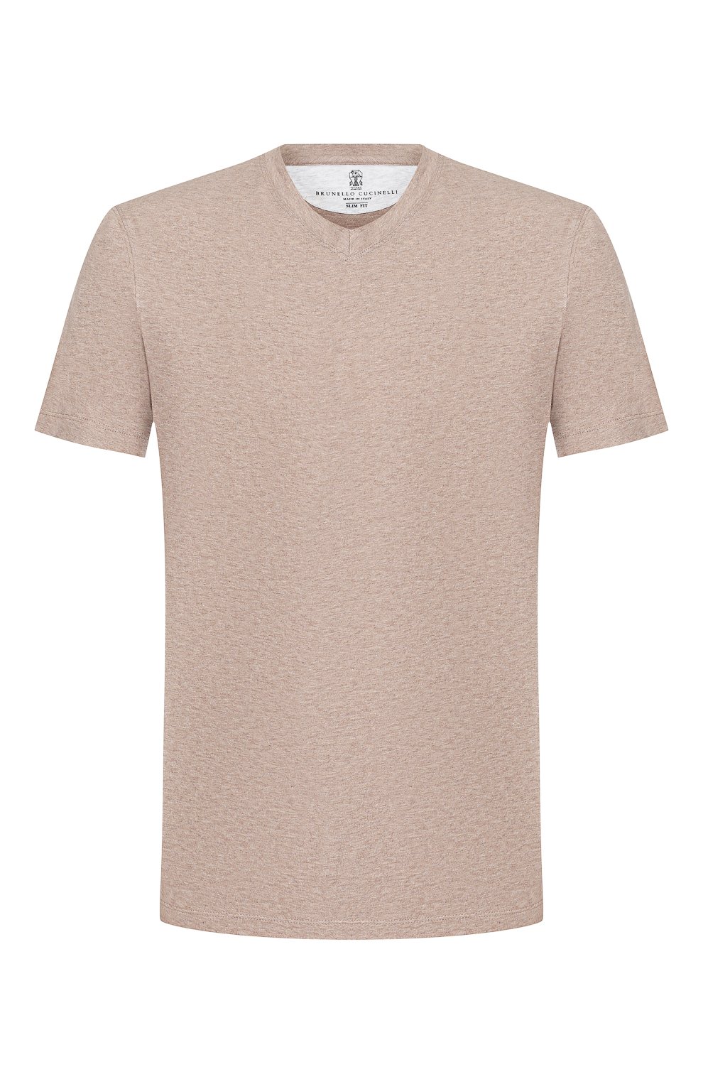 Хлопковая футболка BRUNELLO CUCINELLI бежевого цвета по цене 34700 руб., арт. M0T611344, фото 1 Хлопковая футболка BRUNELLO CUCINELLI, арт. M0T611344, фото 1