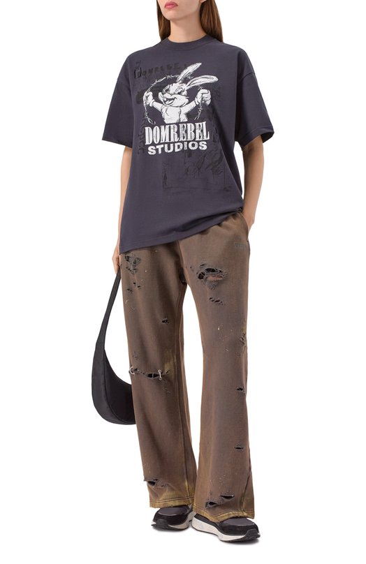 Хлопковая футболка DOMREBEL BUNWIRE T-SHIRT Чёрный  BUNWIRE T-SHIRT Фото 2