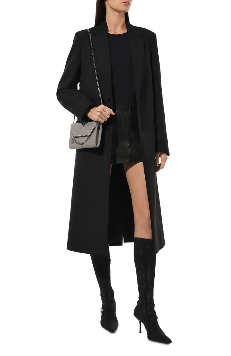 Женская сумка falabella mini STELLA MCCARTNEY светло-серого цвета, арт. 581238/W9132 | Фото 7 (Материал: Текстиль; Размер: mini; Ремень/цепочка: На ремешке; Сумки-технические: Сумки через плечо)