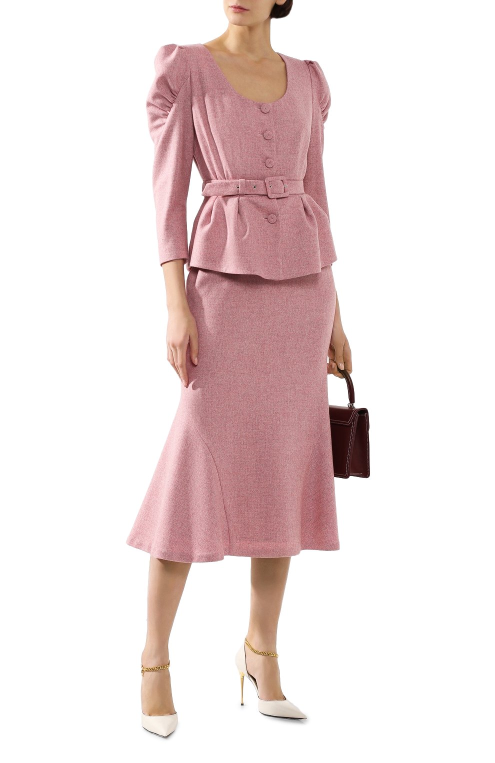 Шерстяная юбка ULYANA SERGEENKO розового цвета по цене 130000 руб., арт. 0169р18 (GNM003FW19P), фото 2 Шерстяная юбка ULYANA SERGEENKO, арт. 0169р18 (GNM003FW19P), фото 2