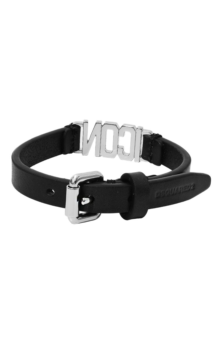 Мужской кожаный браслет icon DSQUARED2 черного цвета, арт. ARM0185 12905224 | Фото 3 (Нос: Не проставлено; Региональные ограничения белый список (Axapta Mercury): Не проставлено; Материал: Натуральная кожа, Металл)