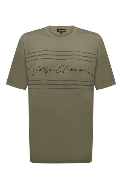 Мужская хлопковая футболка GIORGIO ARMANI, арт. GM000159/TE10333