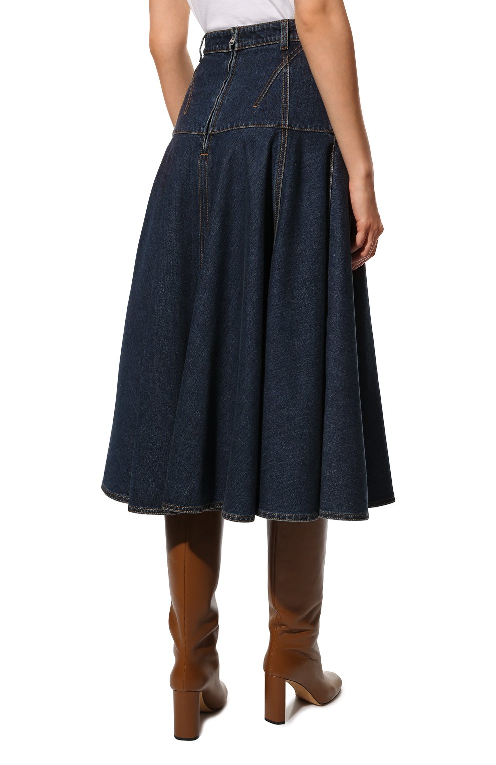 Джинсовая юбка ALEXANDER MCQUEEN синего цвета по цене 99500 руб., арт. 663491/QMABD, фото 4 Джинсовая юбка ALEXANDER MCQUEEN, арт. 663491/QMABD, фото 4