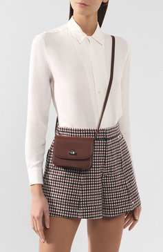 Женская поясная сумка flap pouch LORO PIANA коричневого цвета, арт. FAI7095 | Фото 5 (Материал: Натуральная кожа; Ремень/цепочка: На ремешке; Статус проверки: Проверено, Проверена категория; Размер: mini; Стили: Классический; Материал сплава: Проверено, Проставлено; Драгоценные камни: Проставлено)